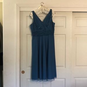 JS boutique beaded gown blue teal.